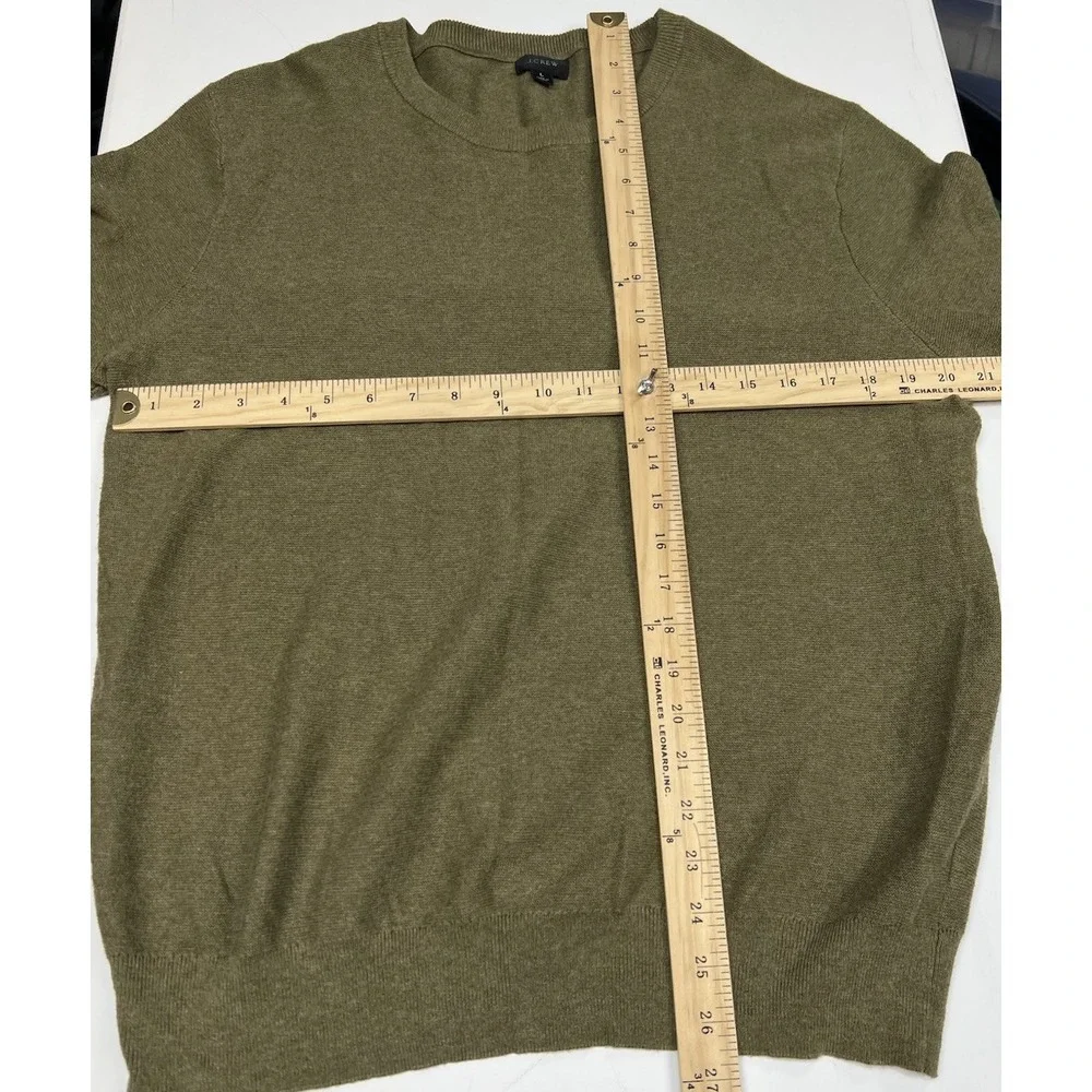 J.CREW Men's Pullover Sweater Green Size Large Very Nice 100%‎ Cotton